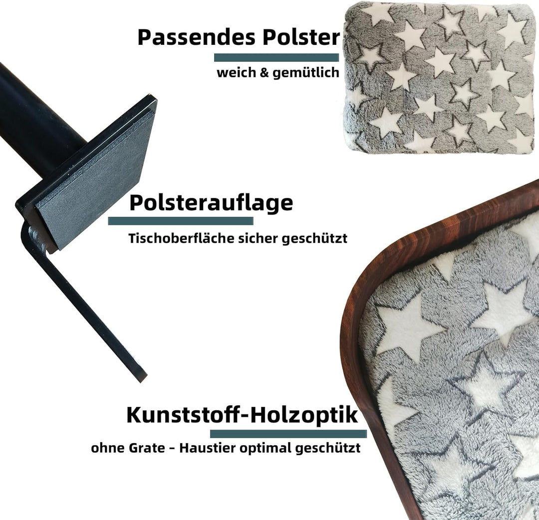 Bürotisch Katzenbett - Adjustable Katzenliege mit Clip-Montage für Schreibtisch, Komfortable Katzenn