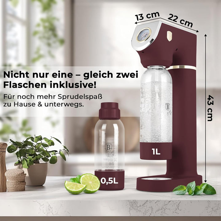 BERLINGER HAUS Sodaar Sodaar Sodaar Soda Maker + 2 Flaschen, Leonardo Collection | Umweltfreundlich