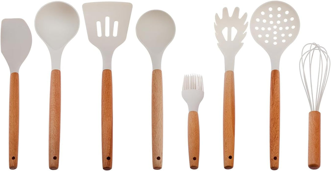 Karaca Burby 14-tlg Messerblock-Set mit Schneidebrett und Küchenutensilien, Messer aus Edelstahl, er