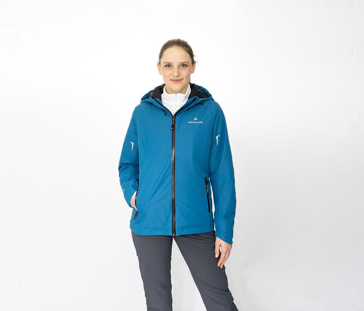 Bergson Damen Regenjacke HELLI THERMO - leicht wattiert - Wanderjacke - Fahrradjacke - Outdoorjacke