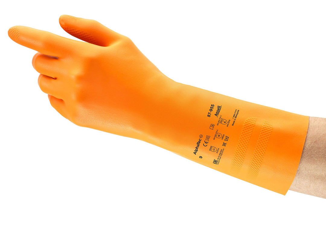 Ansell AlphaTec 87-955 Chemikalienschutz-Handschuhe, Mehrzweck-Arbeitshandschuhe, Hohe Beständigkeit