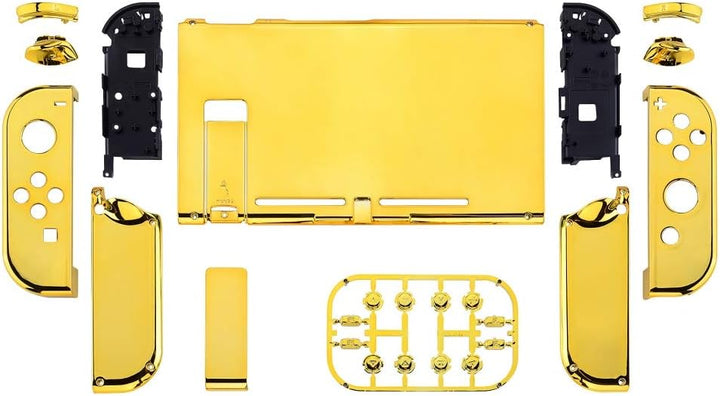 eXtremeRate Hülle Case für Nintendo Switch Joycon/Konsole, Rückgehäuse&Kickstand für Switch Console,