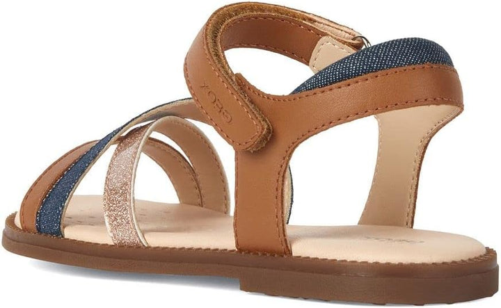 Geox Mädchen J Karly Girl Sandal 24 EU Cognac Avio, 24 EU Cognac Avio