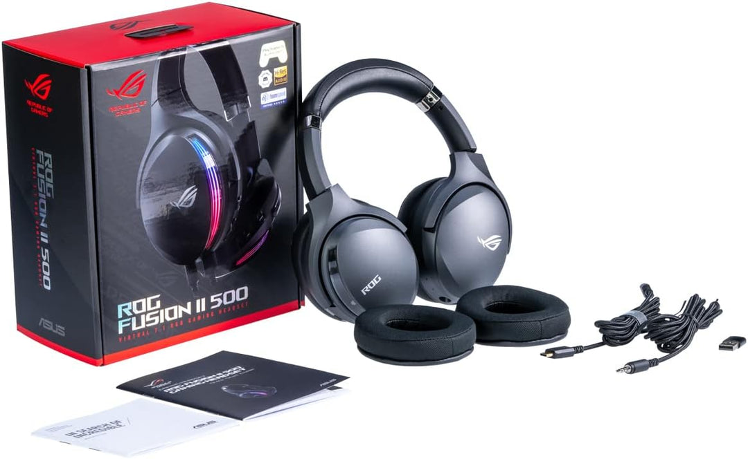 ASUS ROG Fusion II 500 RGB Gaming Headset (kabelgebunden, 3,5mm-Klinkenstecker, USB-C, USB-A, AI Noi