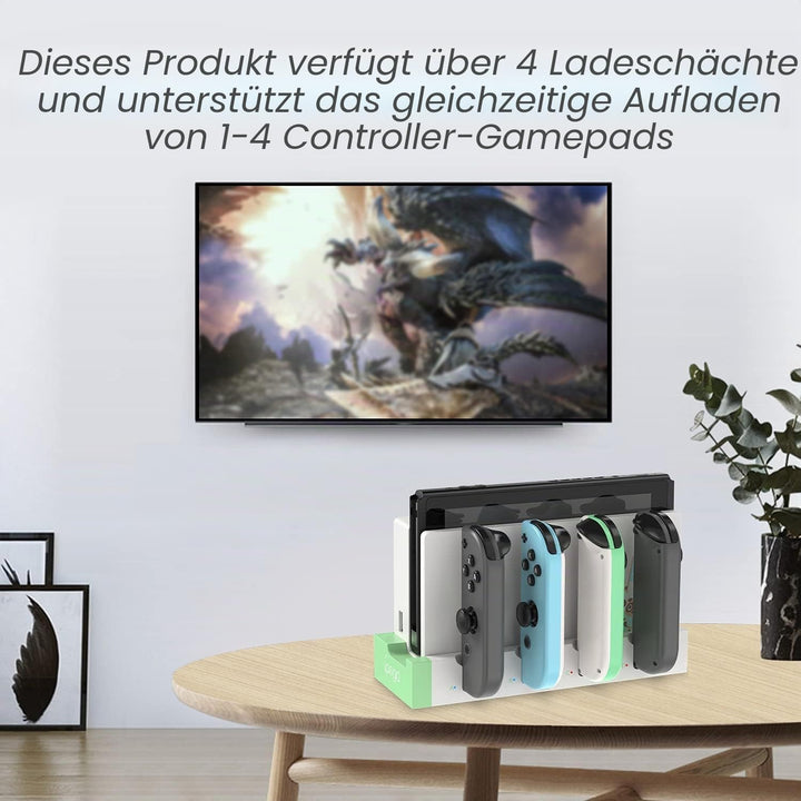 Ladestation kompatibel mit Nintendo Switch & Switch OLED Modell Joycons, Switch Controller Ladegerät