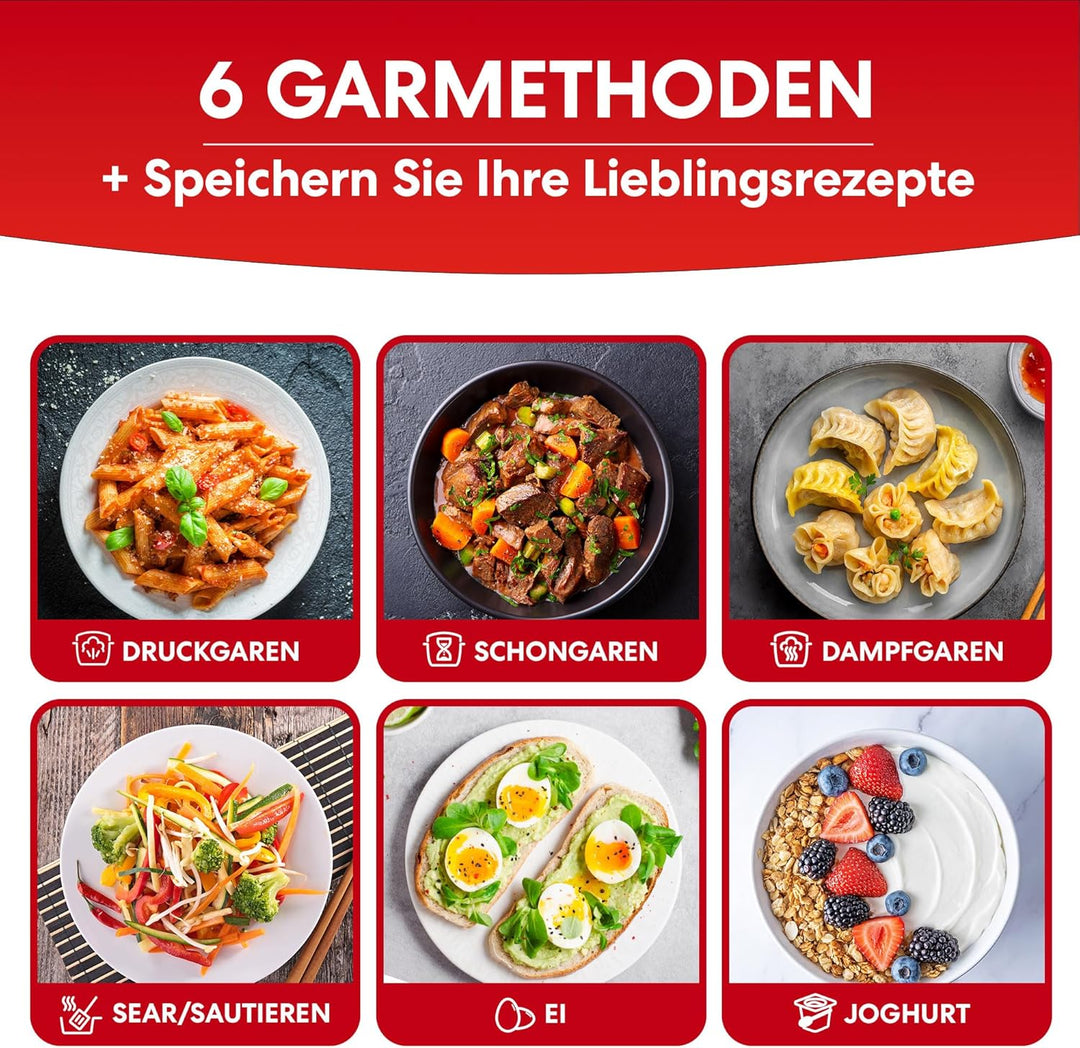 Instant Pot Multikocher, 5.7L 7-in-1 Smart Cooker - Schnellkochtopf, Schongarer, Reiskocher, Sautier