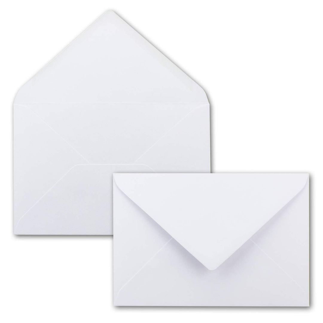 100x Umschläge DIN B6 - weiss - Spitze Klappe - 180 x 125 mm - 120 g/m² - Nassklebung ohne Fenster w