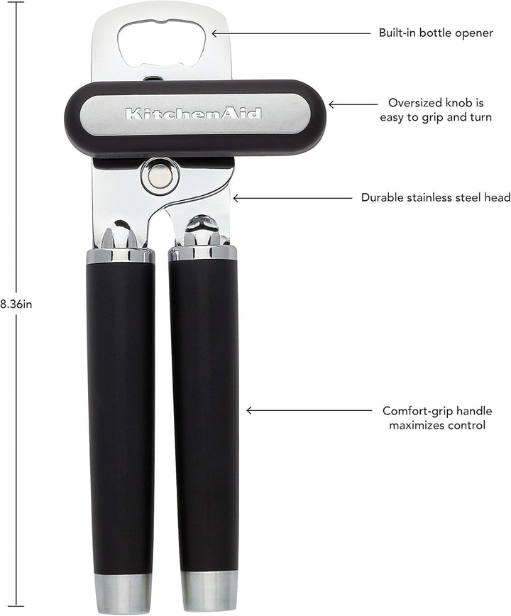 KitchenAid Gourmet Multifunktions-Dosenöffner, Einheitsgrösse, mattschwarz Einheitsgrösse Matte Blac