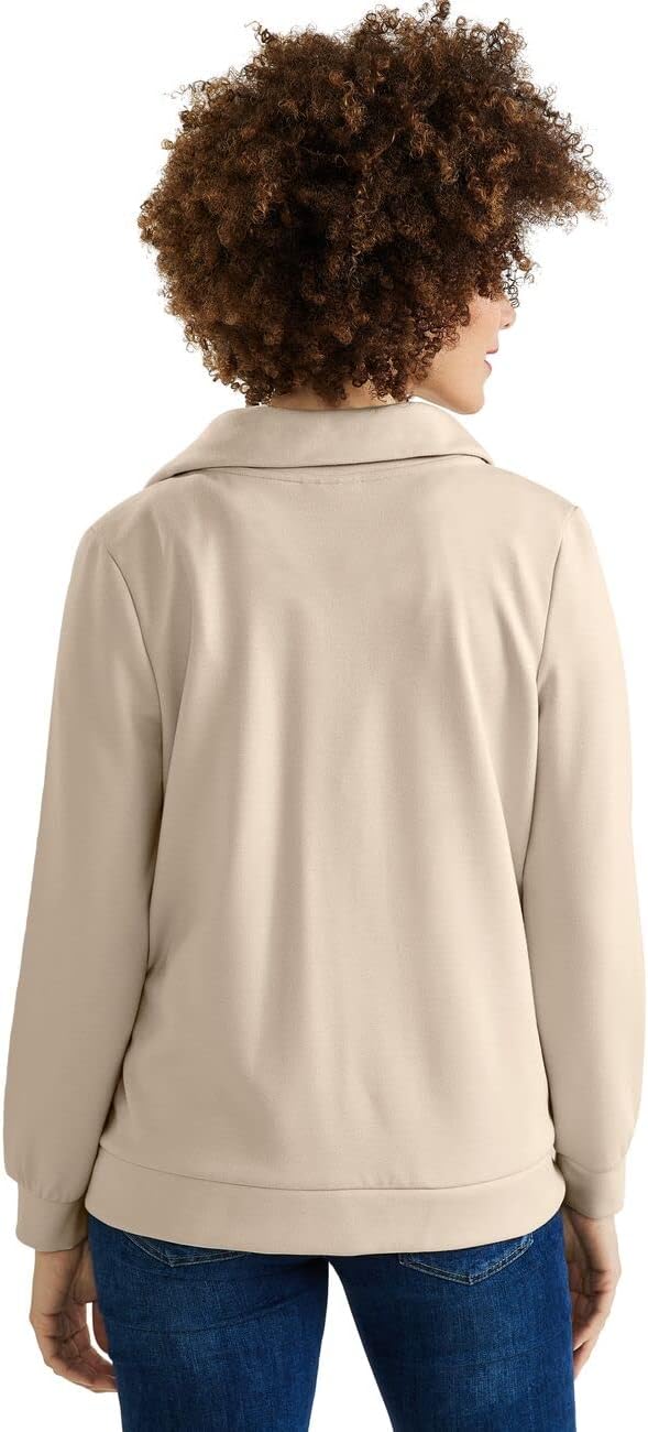 Street One Damen Sweatjacke mit Stehkragen