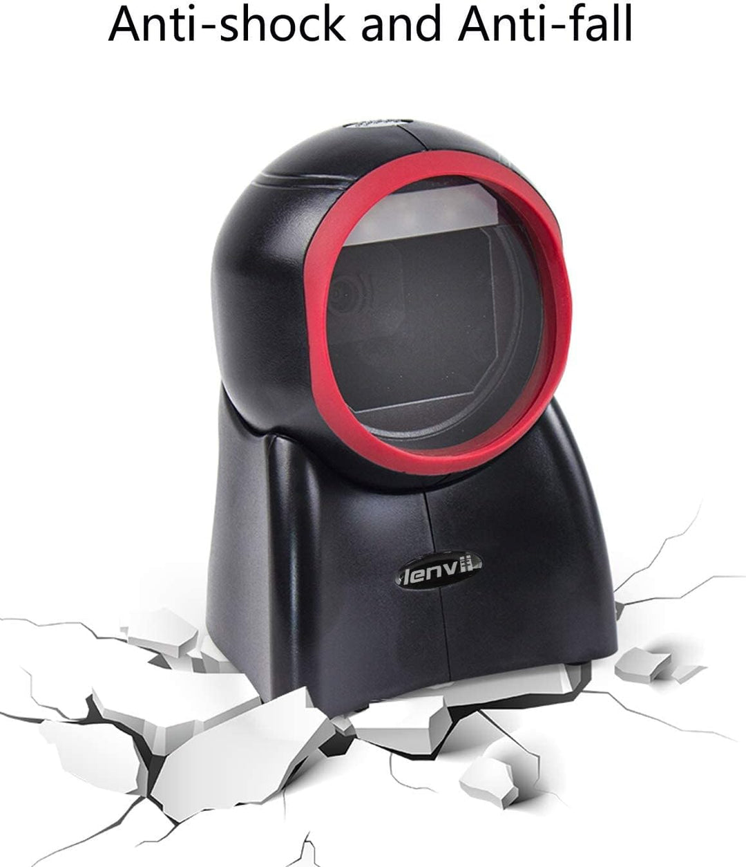 LENVII Omnidirektionaler Freisprech QR Code lesegerät, Desktop Barcode Scanner 1D/2D/QR Code Scanner