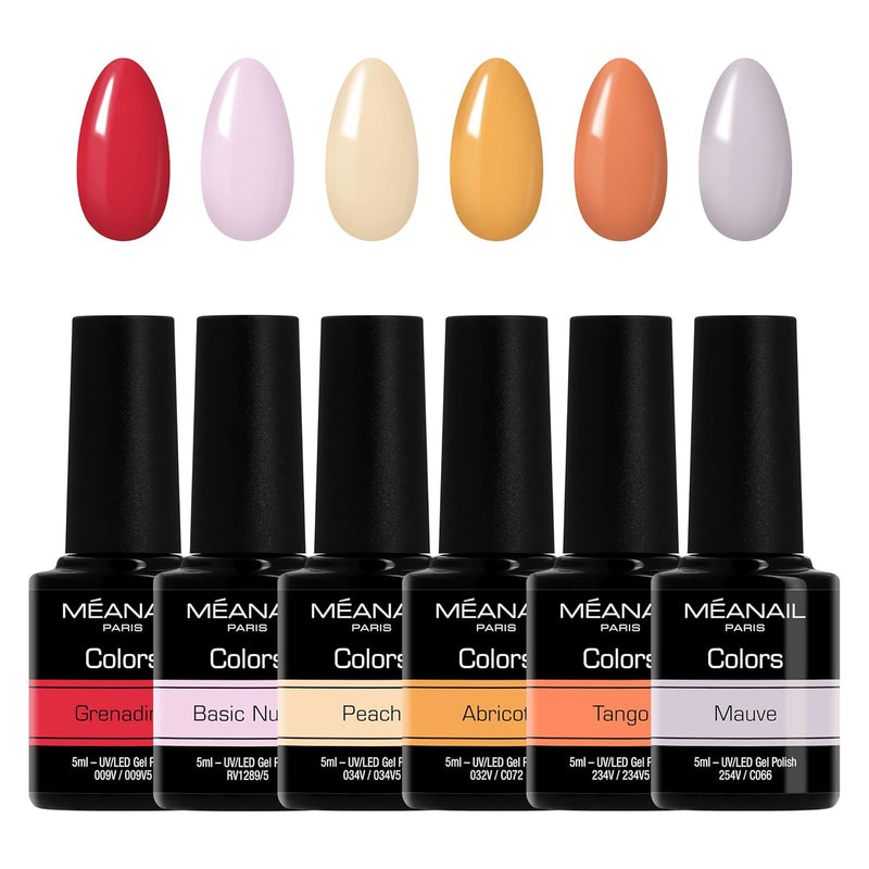 Shellac UV Nagellack - Nagellack Set von Méanail Paris - UV Gel Set - Gellack Set Nail Polish Set 6