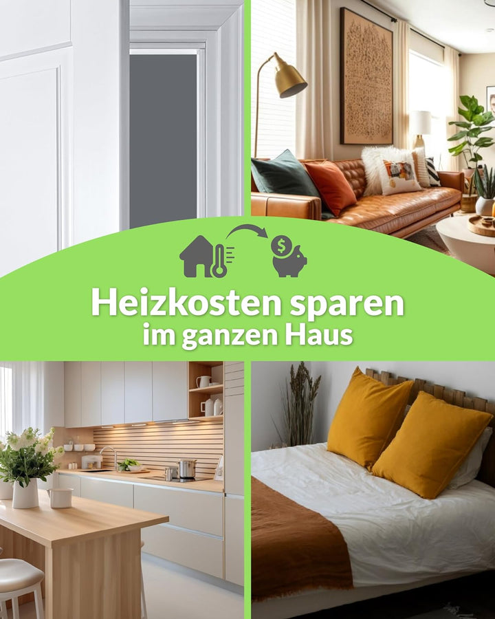 Premium TPE Türdichtung für Zimmertüren gegen Zugluft aus 2 Komponenten (50m, Braun) 50m Braun, 50m