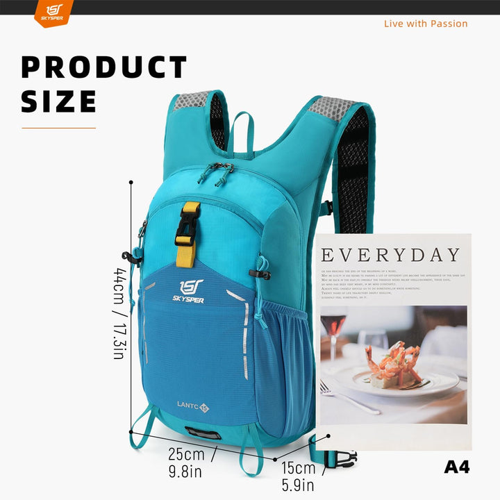 SKYSPER Wanderrucksack 15L Rucksack Herren Klein Tagesrucksack Leichter Trekkingrucksack für Wandern
