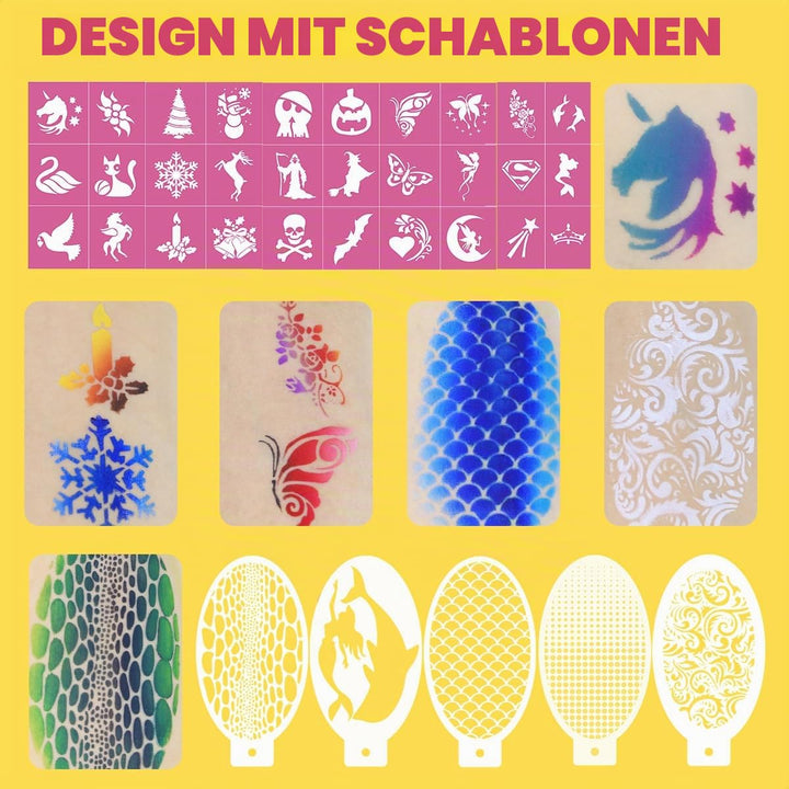 Bowitzki Professionelles Gesichtsbemalungs-Set für Kinder und Erwachsene, 12 x 10 g, Gesichtsbemalun