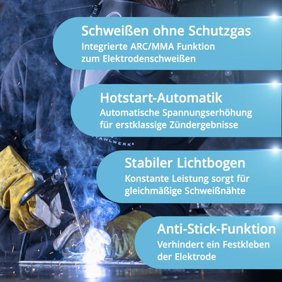 STAHLWERK CT550 ST - Vollausstattung - Set kompaktes WIG MMA Schweissgerät mit Plasmaschneider, bis