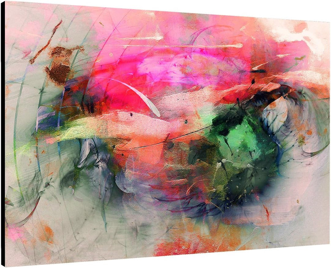 Paul Sinus Art Summerfeeling Kunstdruck Abstrakt419_60x80cm LeinLeinwandbild XXL bunt fertig auf Kei