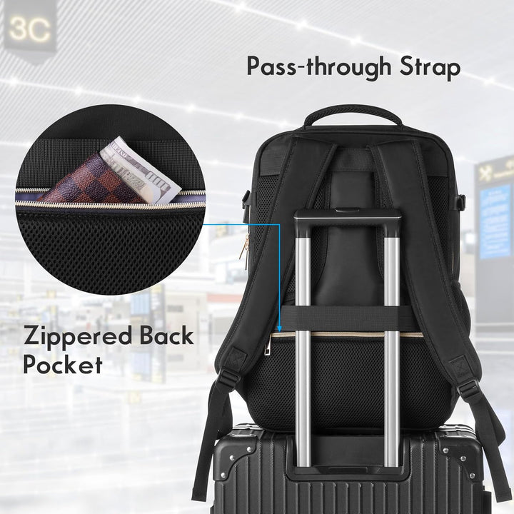 Reiserucksack, Rucksack Handgepäck Flugzeug, Ryanair Handgepäck 46x31x20, mit 17.3 Zoll Laptopfach u