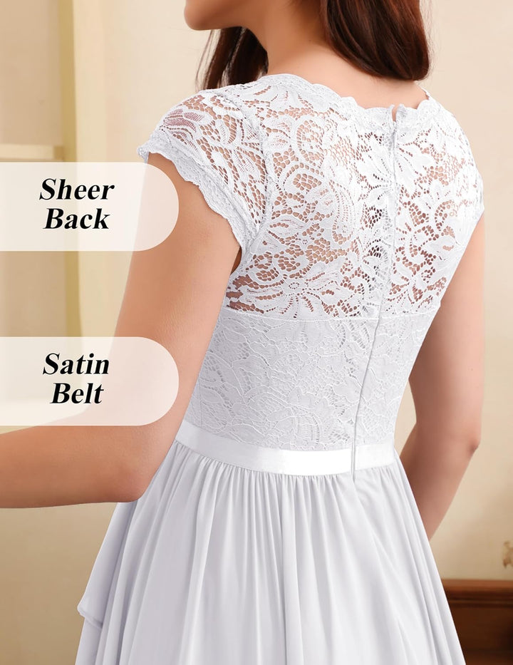 Wedtrend Abendkleid Elegant für Hochzeit Elegant A Linie Rüschenkleid Cocktailkleid Damen Knielang W