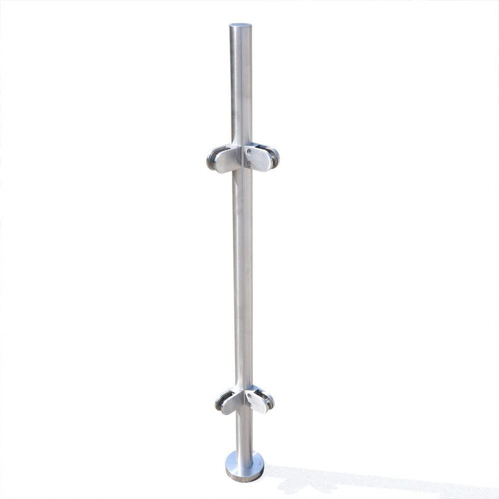 Treppengeländer 110 cm, Geländerpfosten aus Glas, Geländerpfosten, Glashalter Edelstahl, Balkongelän