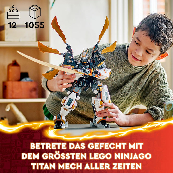 Lego NINJAGO Coles Titandrachen-Mech, Abenteuer Spielzeug für Kinder, Ninja Spielset mit 1 Minifigur