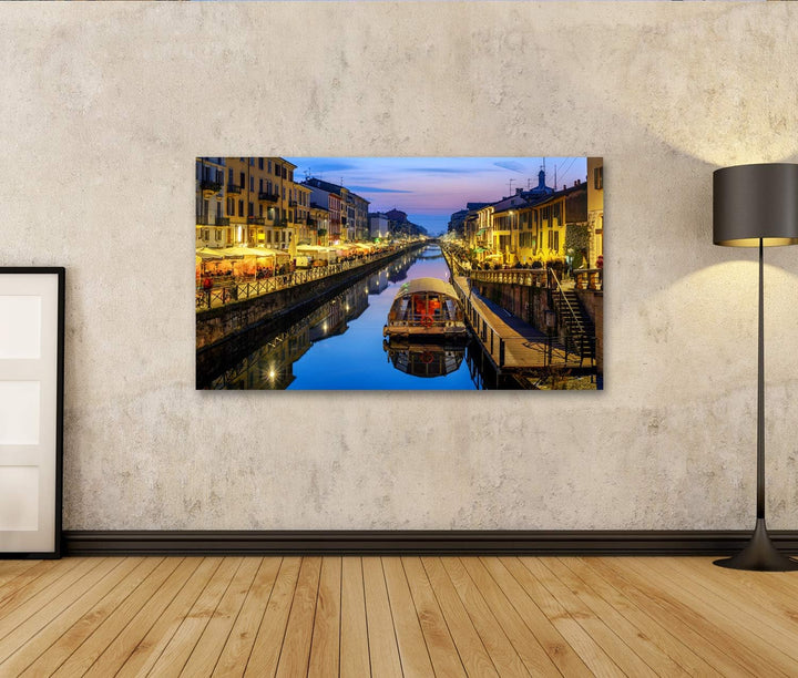 islandburner Bild auf Leinwand Mailand Stadt Italien Naviglo Grande Canal Bilder Wandbilder Poster,