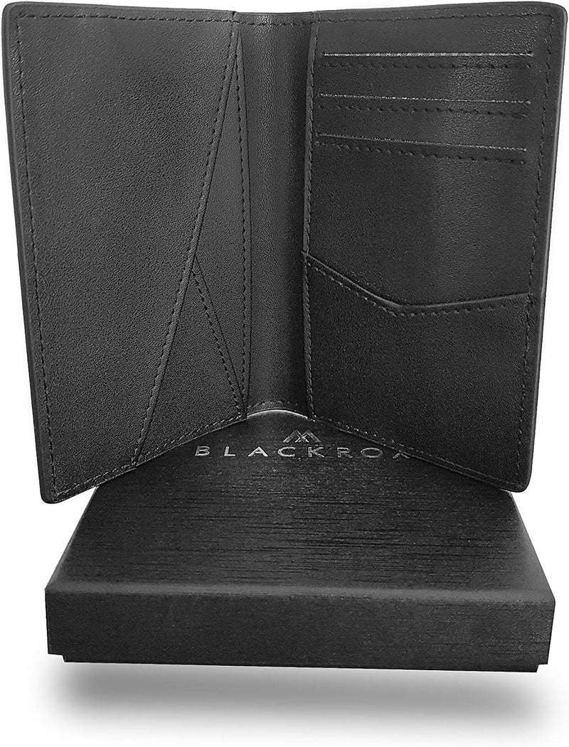 BLACKROX Kreditkartenetui RFID Echtleder, Vergleichssieger RFID Blocker, Mini Geldbörse Herren und D