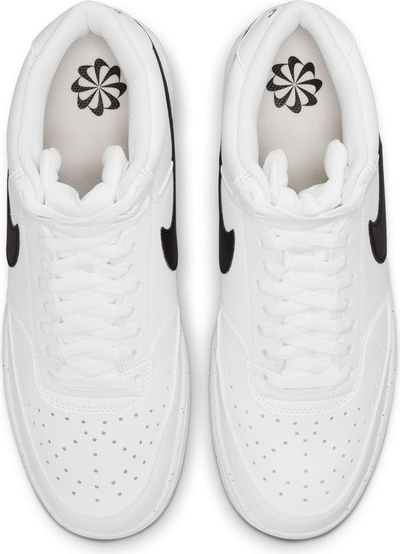 Nike Herren Court Vision Mid Nn Sneaker 44 EU White Black White, 44 EU White Black White