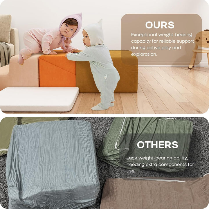 BanaSuper 6 STK Gross Schaumstoff Bausteine für Kinder, XXL Softbausteine Baby zum Klettern, Montess