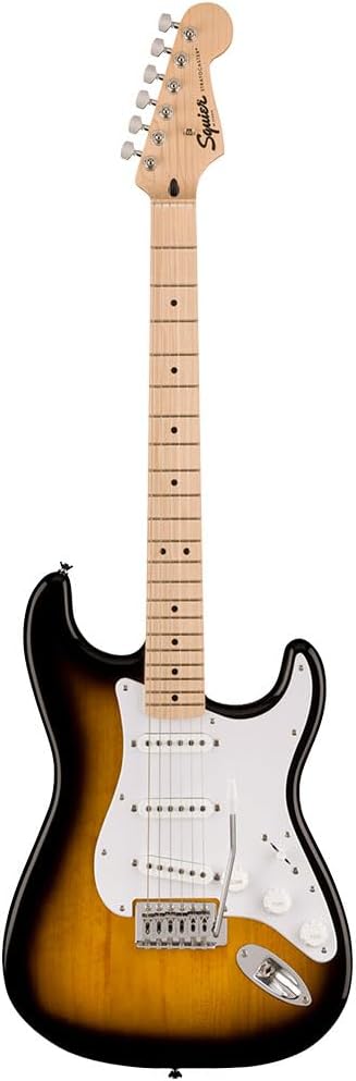 Squier by Fender Sonic Stratocaster® E-Gitarre, Griffbrett aus Ahorn, weisses Schlagbrett, 2-farbige