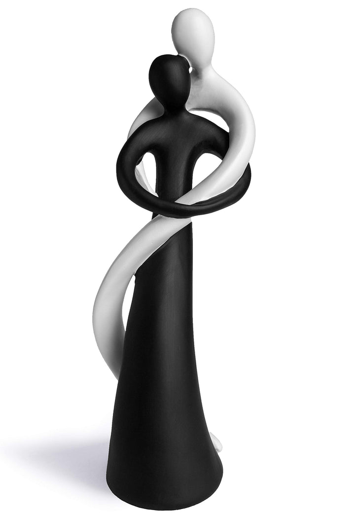 FeinKnick harmonisches Paar in Schwarz &amp; Weiss - handbemalte Skulptur aus Marmorit 27cm hoch - stilv
