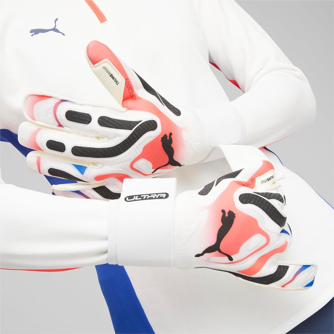 PUMA Ultra Ultimate Hybrid Torwarthandschuhe 10.5 PUMA White-Ultra Blue-Fire Orchidee, 10.5 PUMA Whi