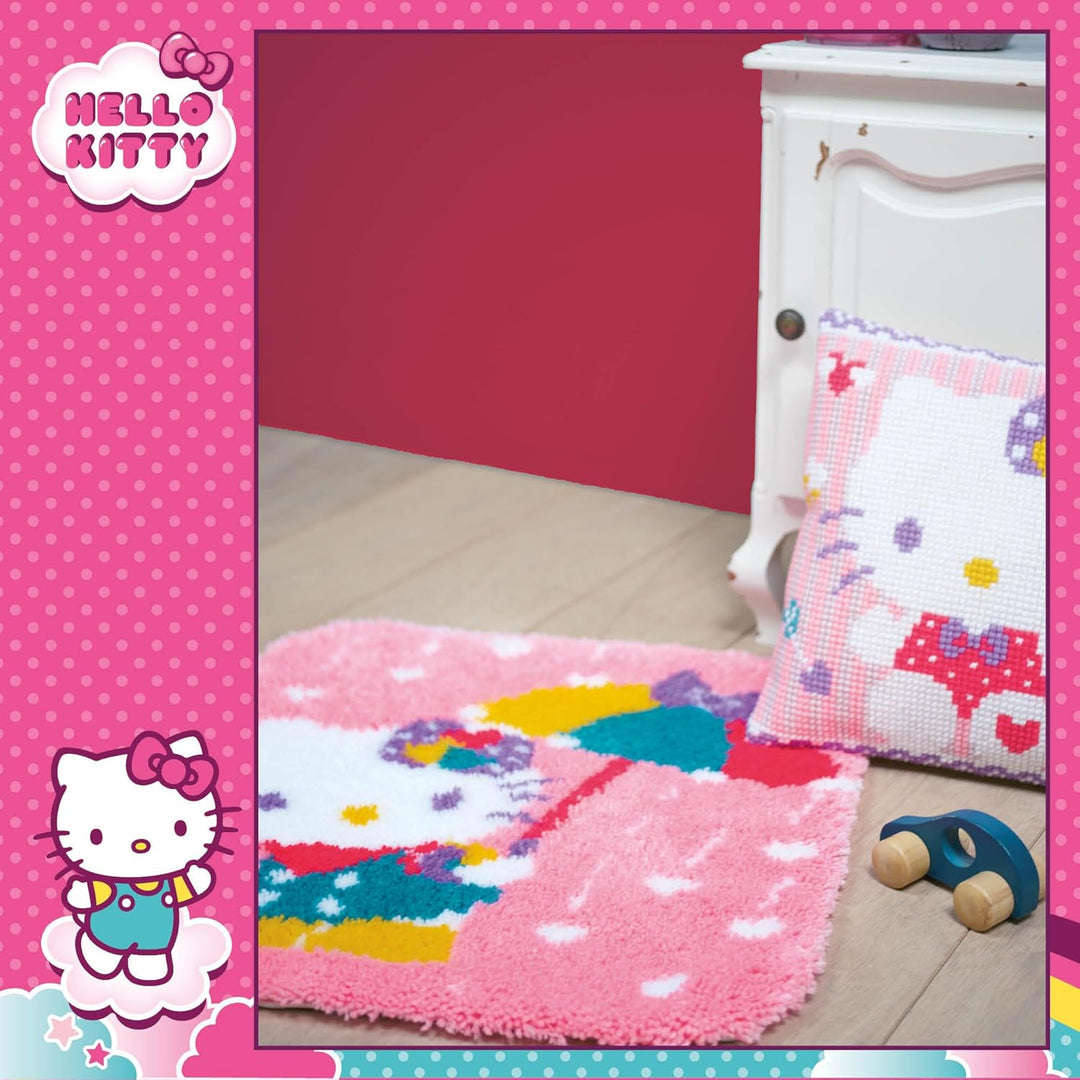 Vervaco PN-0172807 Kreuzstichkissen Hello Kitty Pastel Kreuzstichset, Baumwolle, mehrfarbig, 40 x 40