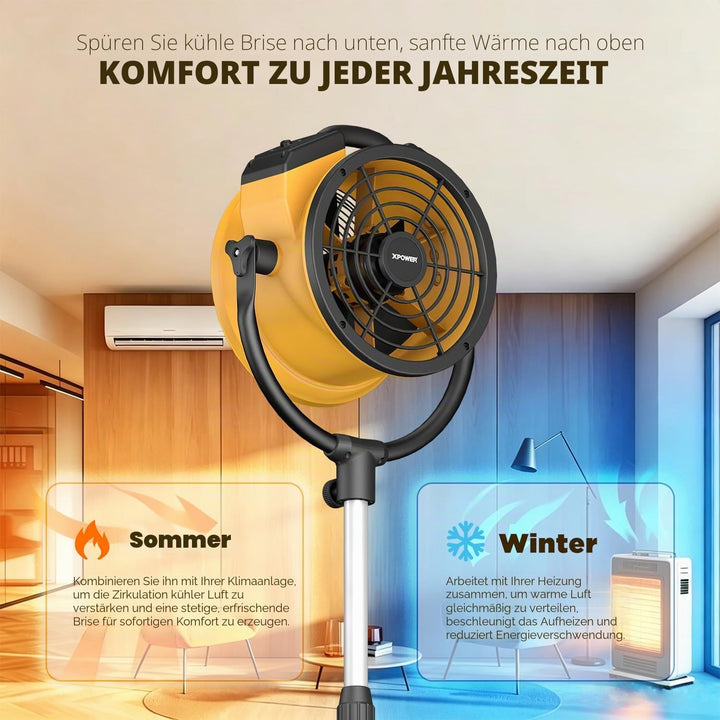 XPower FC-100P Hochleistungs-Industrie-Hochgeschwindigkeits-Luftbeweger für den ganzen Raum, Luftzir
