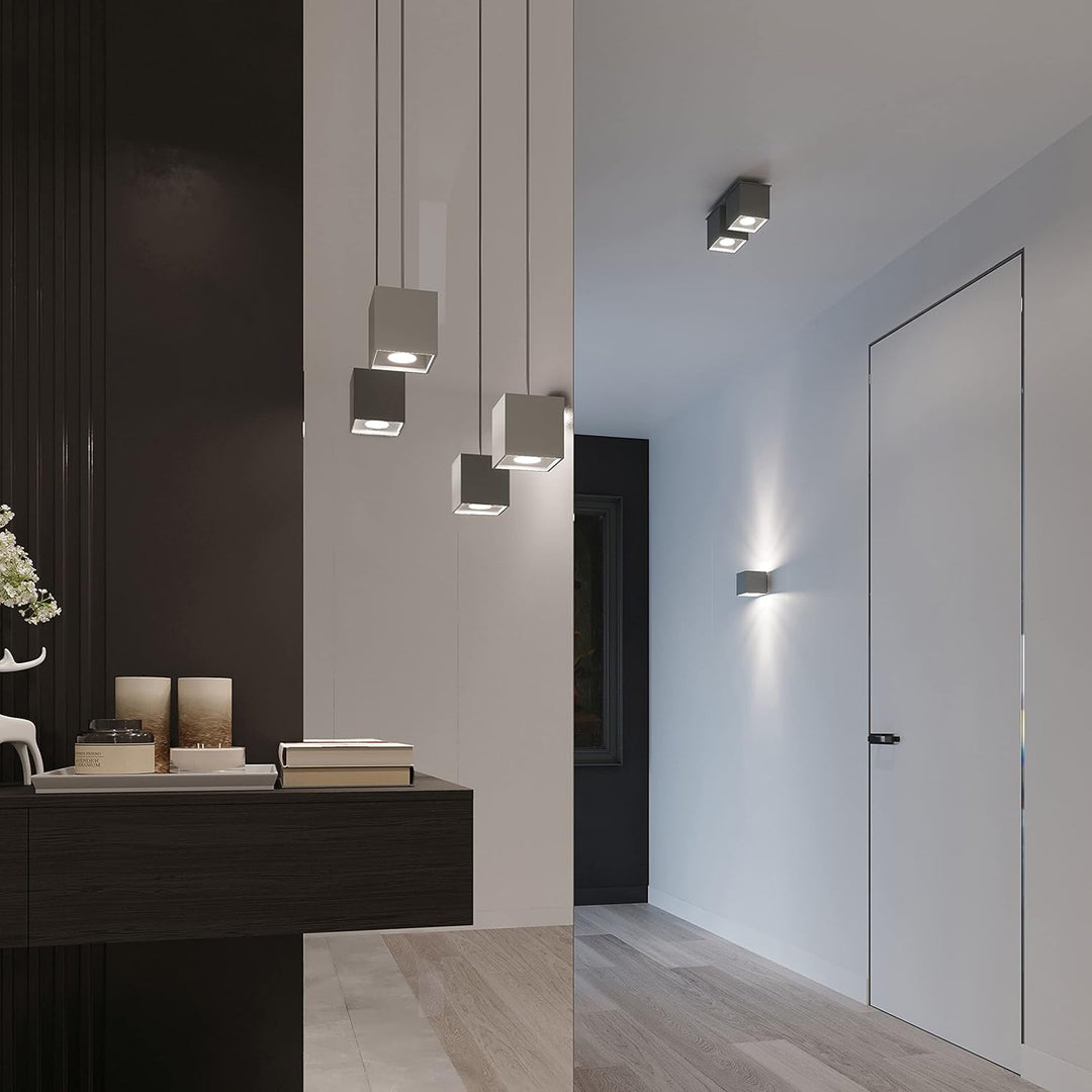 SOLLUX lighting Quad 1 Deckenleuchte mit Rechteckigem Schirm - Deckenleuchte Wohnnzimmer Pendelleuch