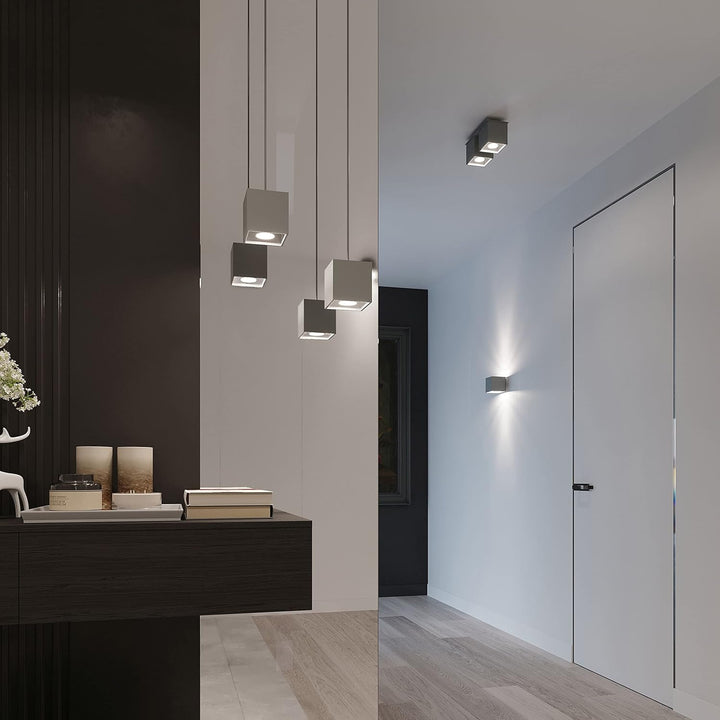 SOLLUX lighting Quad 1 Deckenleuchte mit Rechteckigem Schirm - Deckenleuchte Wohnnzimmer Pendelleuch