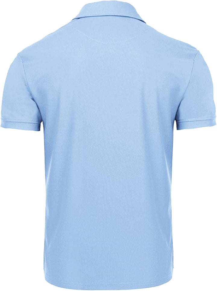 geeksport Poloshirt Herren Golf Kurzarm Freizeit Sport Polo Tennis Tshirts mit Brillenhalter Knopfle