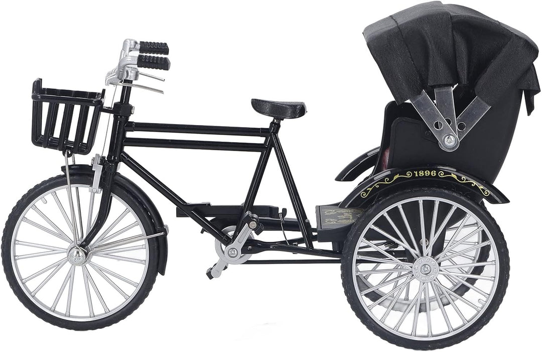 3-Rad-Rikscha-Modell Klein Kompakt Dekorativ Interessantes Rikscha-Modell Legierung Glänzendes Ausse