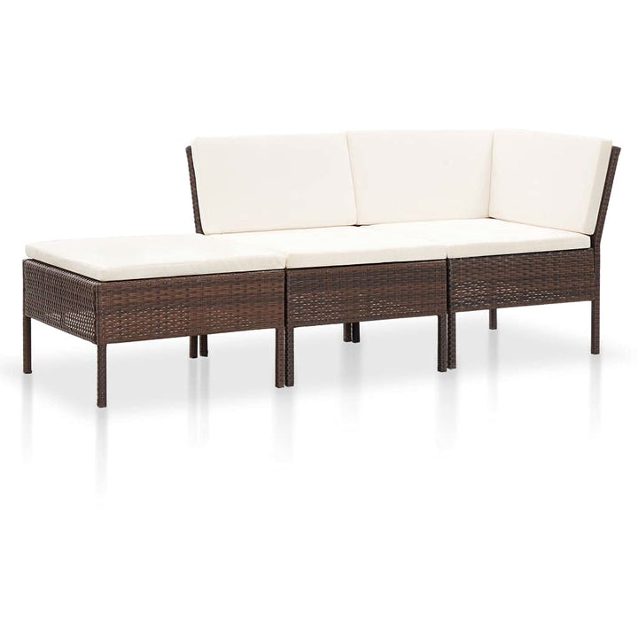 vidaXL Gartenmöbel 3-TLG. mit Auflagen Sitzgruppe Garten Garnitur Lounge Sofa Sitzgarnitur Gartenset