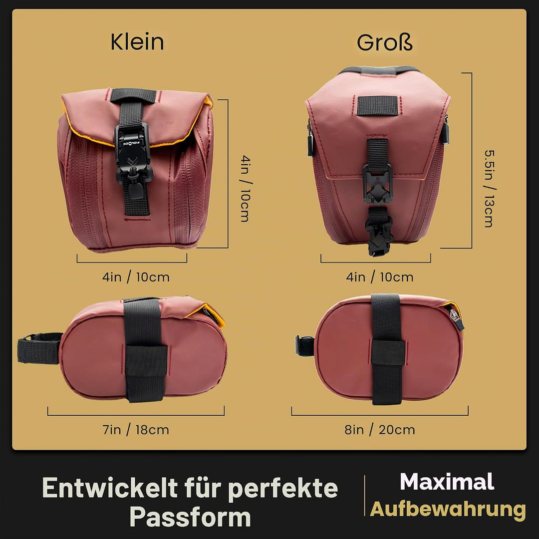 Lumiere &amp; Co. Maximus Magnetische Satteltasche – 17,78 × 10 × 10 cm | Schnellbefestigende Satteltasc
