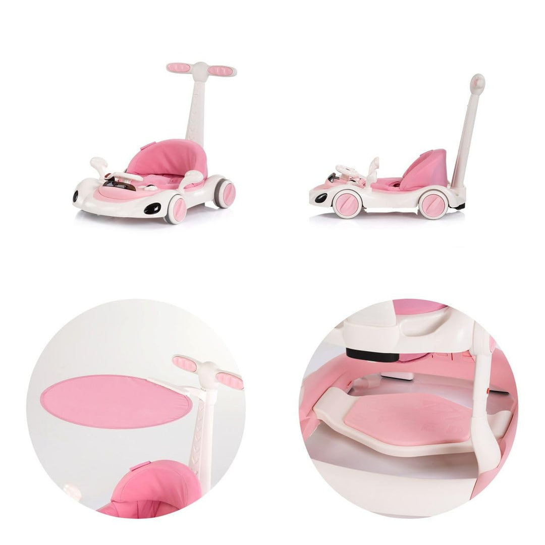 Chipolino Lauflernhilfe Happy Walker 5 in 1 Schaukelfunktion Musik Lichter Räder rosa, rosa