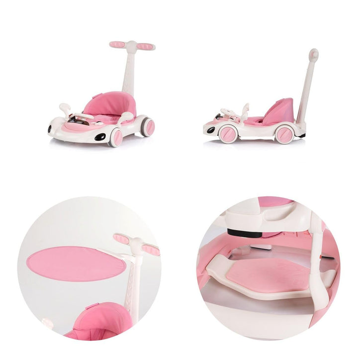 Chipolino Lauflernhilfe Happy Walker 5 in 1 Schaukelfunktion Musik Lichter Räder rosa, rosa