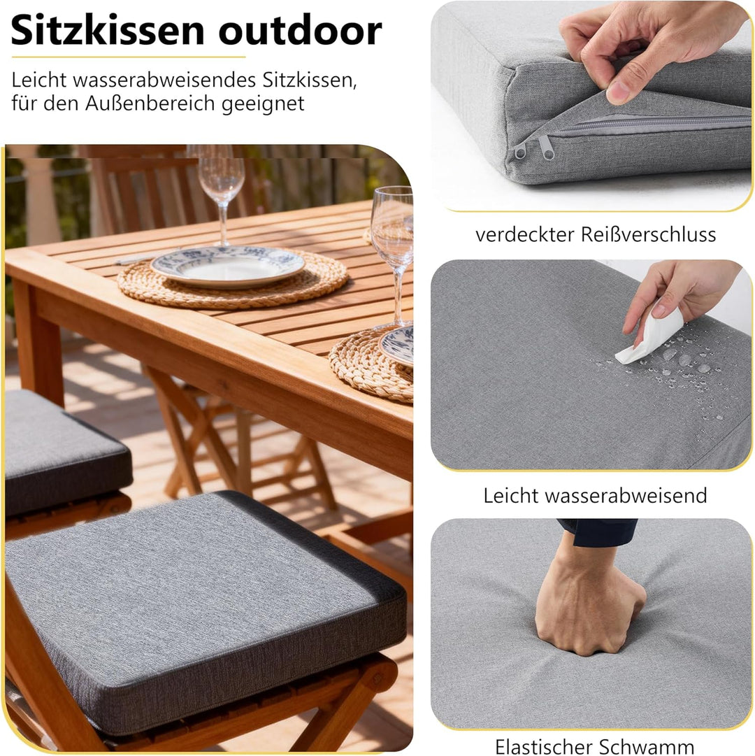 Mingone Sitzkissen 50x50x9cm, abnehmbar und waschbar, mit Memory-Schaum – ideal für Liegestühle, Sof