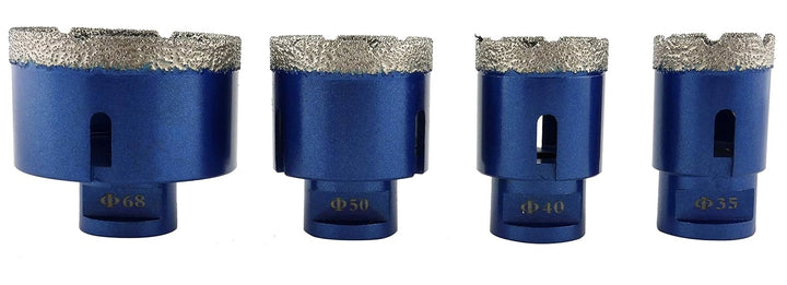 PRODIAMANT Diamantbohrer Set Fliese Feinsteinzeug trocken 4-teilig 35 mm, 40 mm, 50 mm, 68 mm x M14