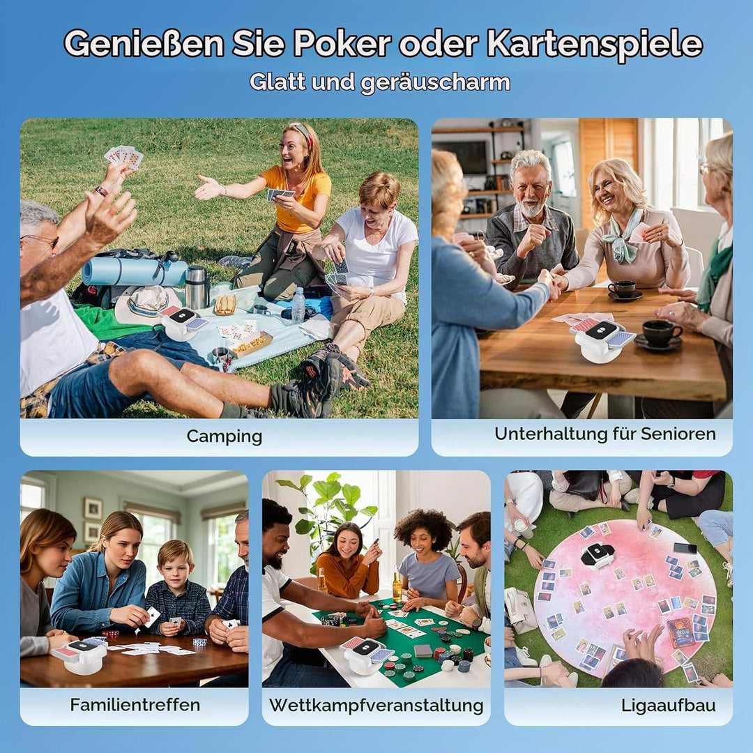 Kartenmischmaschine Elektrische, Automatische Kartenmischer für 1–2 Decks, One-Press Wiederaufladbar