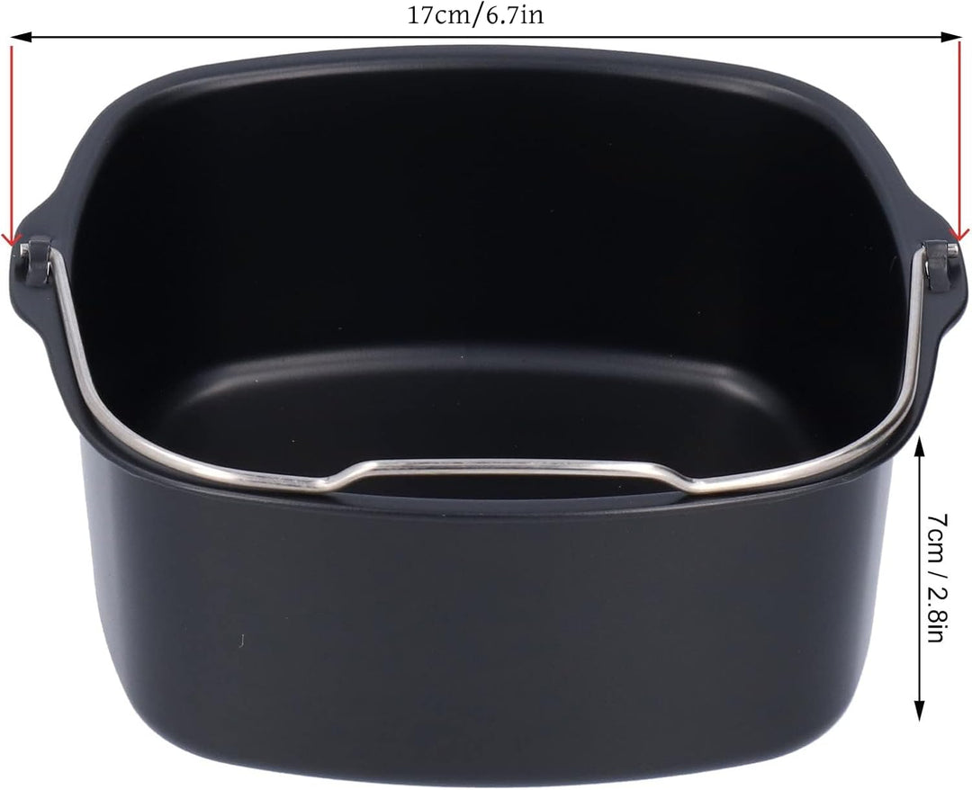 Airfryer Auflaufform Quadratisch, 17 cm Backform für Heissluftfritteuse Backform Heissluftfritteuse