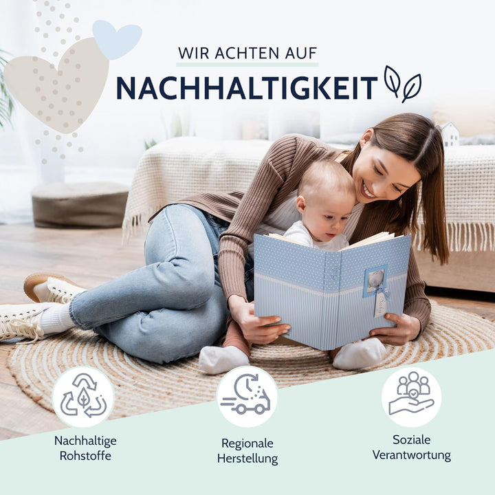 goldbuch 15802 Babyalbum mit Fensterausschnitt, Fotoalbum mit 58 weissen Blankoseiten und 4 illustri