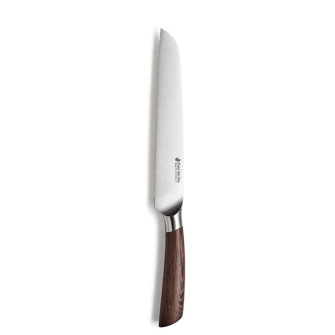 Paul Wirths BLAZE Brotmesser Wellenschliff 20cm Klinge aus MOV Stahl, Profi Kochmesser mit Griff aus