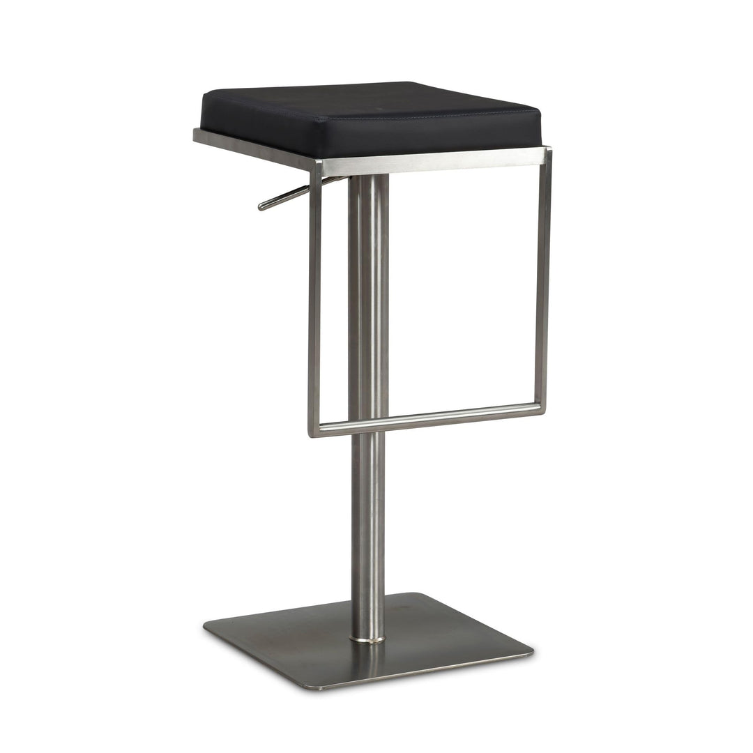 FineBuy Barhocker Schwarz Kunstleder Edelstahl Design Barstuhl Modern, Tresenstuhl Drehbar Gepolster