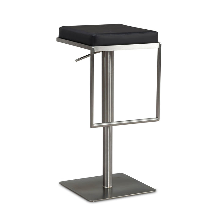 FineBuy Barhocker Schwarz Kunstleder Edelstahl Design Barstuhl Modern, Tresenstuhl Drehbar Gepolster