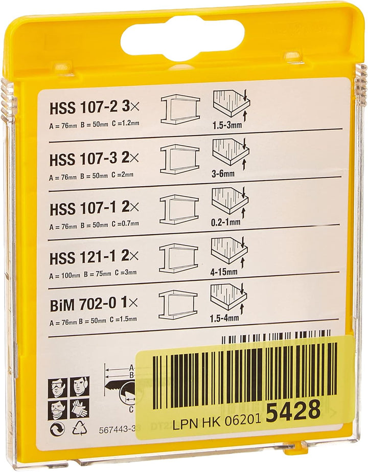 DEWALT HSS Stichsägenblätter (10-tlg., für Metall) DT2292